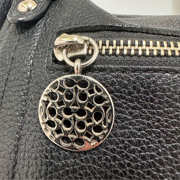 Coach Alexandra Large Hobo Black Pebbled Leather Silver Hardware - Picture 4 of 15